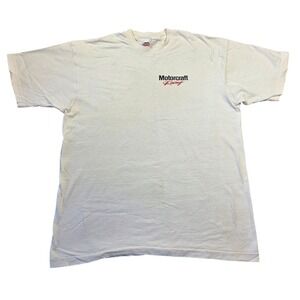 Vintage Motorcraft Racing T Shirt Mens XL White Fruit of the Loom Single Stitch
